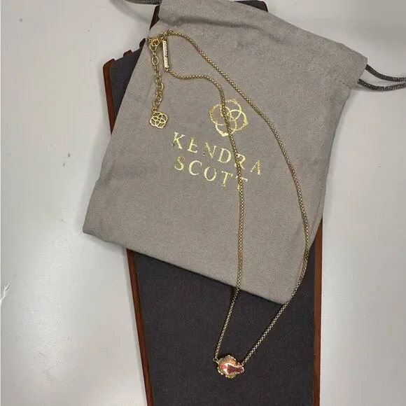 Kendra Scott Gold-Tone Iridescent Pendant Necklace 16-18” Adjustable NWT